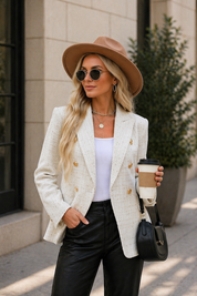 Black Blazer for Women - Elegant Tailored Double-Breasted Blazer with Modern Chic Fit 0