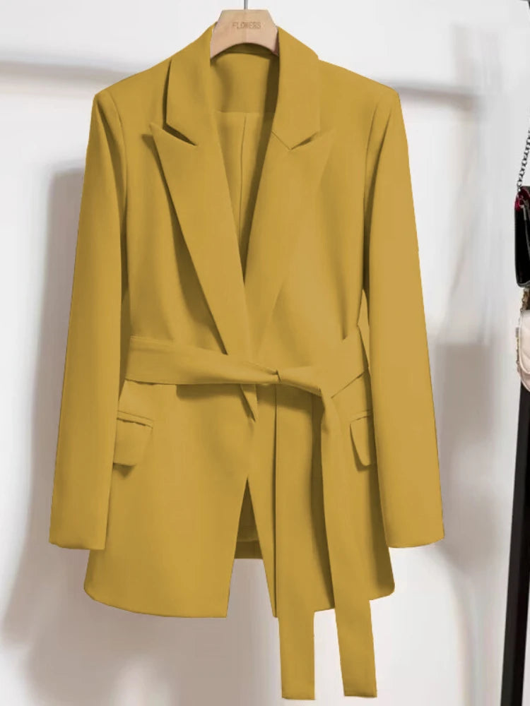 Black Blazer for Women - Stylish Tailored Fit Office Blazer with Belted Waist for Professional and Casual Wear 10