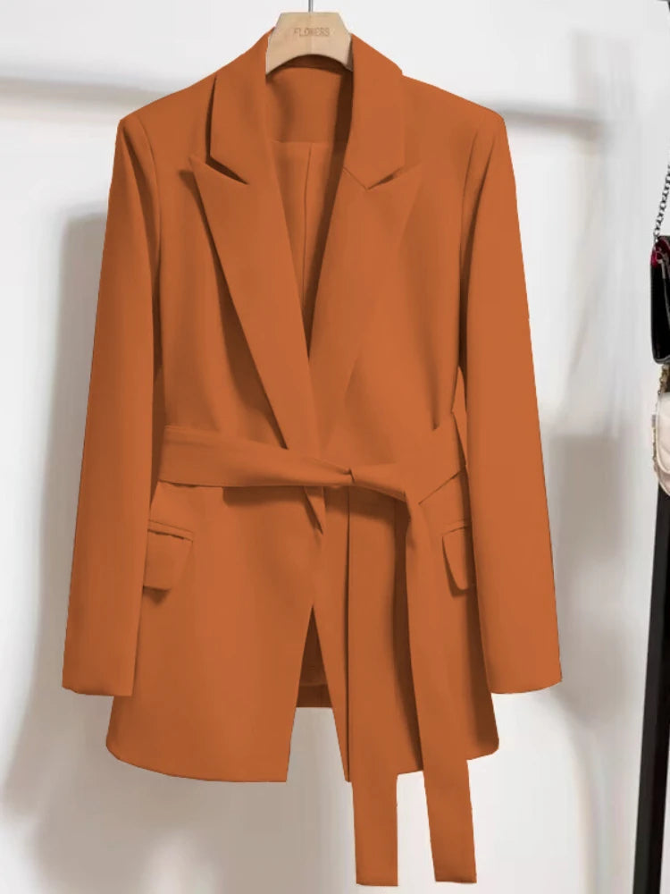 Black Blazer for Women - Stylish Tailored Fit Office Blazer with Belted Waist for Professional and Casual Wear 11