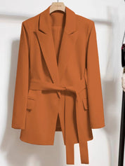 Black Blazer for Women - Stylish Tailored Fit Office Blazer with Belted Waist for Professional and Casual Wear 11