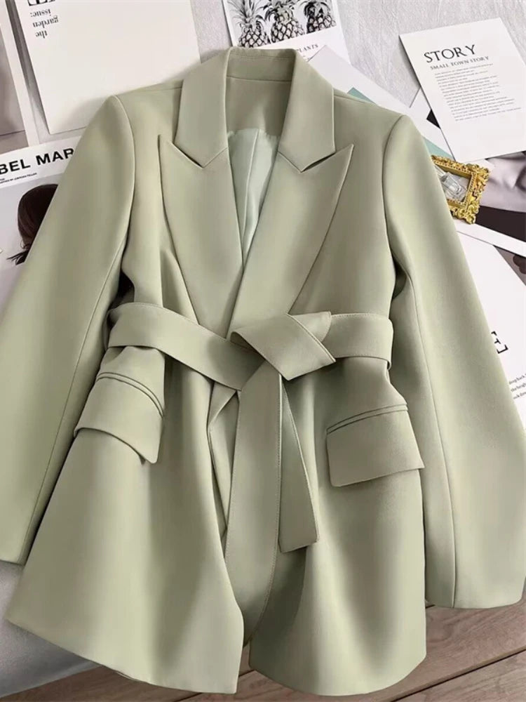 Black Blazer for Women - Stylish Tailored Fit Office Blazer with Belted Waist for Professional and Casual Wear 9