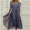 Elegant Evening Dress with Lace Details and 3/4 Sleeves - Formal Wedding Guest Gown 3