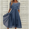 Elegant Evening Dress with Lace Details and 3/4 Sleeves | Semi Formal Gown for Women 2