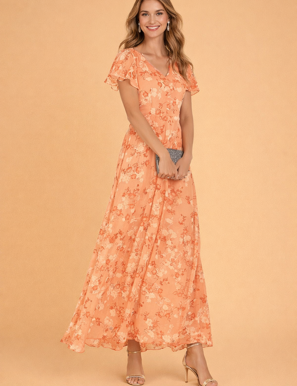 Elegant Floral Midi Dress for Women Slim Fit Summer Dress 5