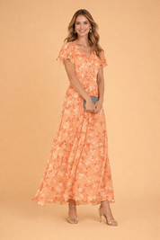Elegant Floral Midi Dress for Women Slim Fit Summer Dress 5