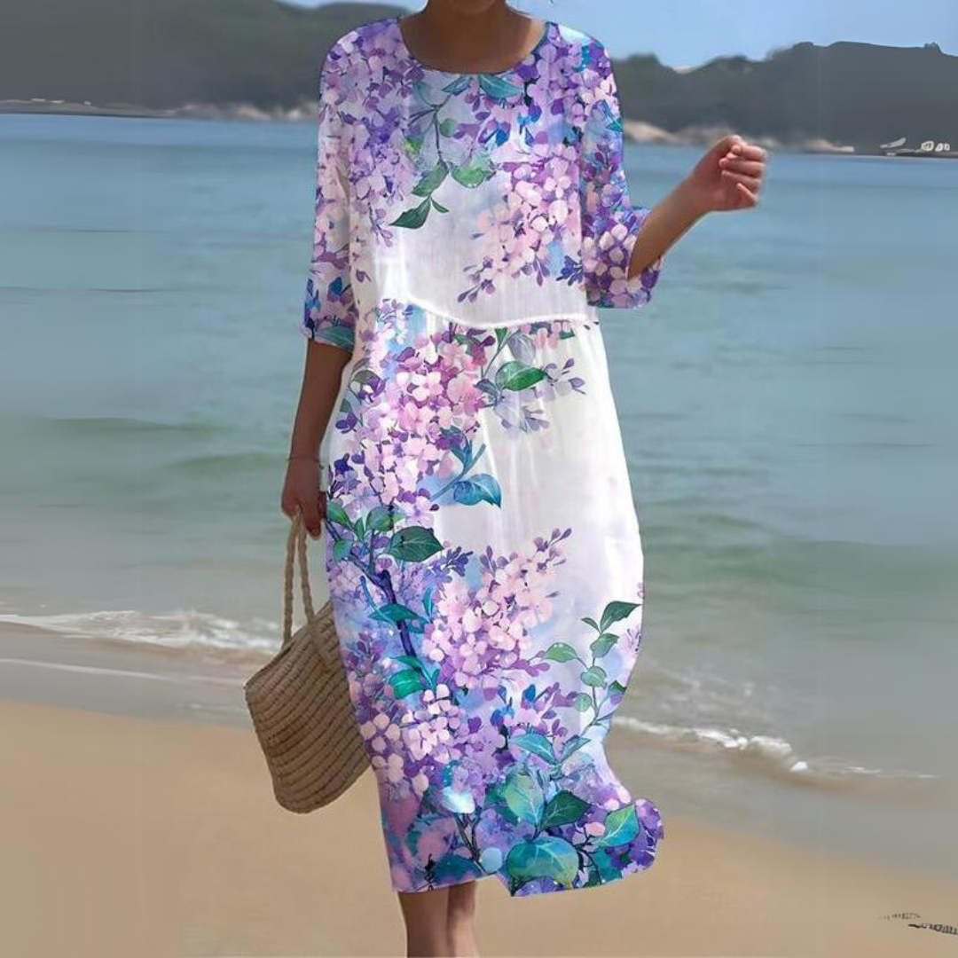 Elegant Floral Print Summer Dress for Women with Flattering Silhouette 5