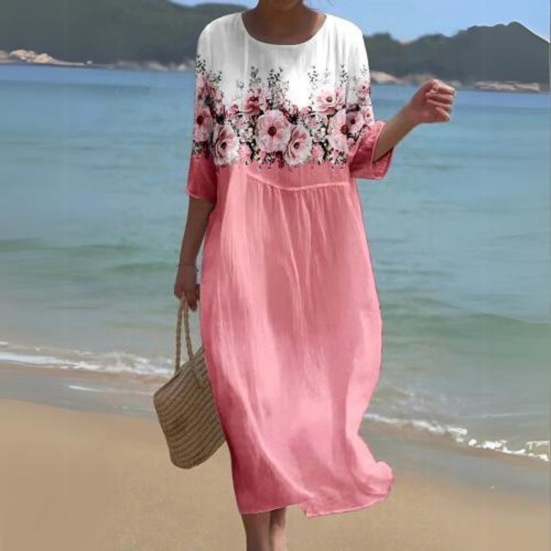 Elegant Floral Print Summer Dress for Women with Flattering Silhouette 7