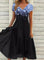Elegant Midi Cocktail Dress with Floral Top for Women’s Summer Evenings 0
