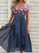 Elegant Midi Cocktail Dress with Floral Top for Women’s Summer Evenings 3