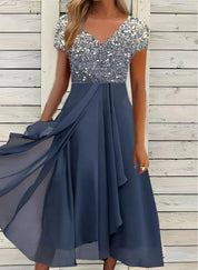 Elegant Midi Cocktail Dress with Floral Top for Women’s Summer Evenings 4