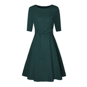 Elegant Midi Dress for Women with Bow Detail Versatile Office and Evening Wear 1