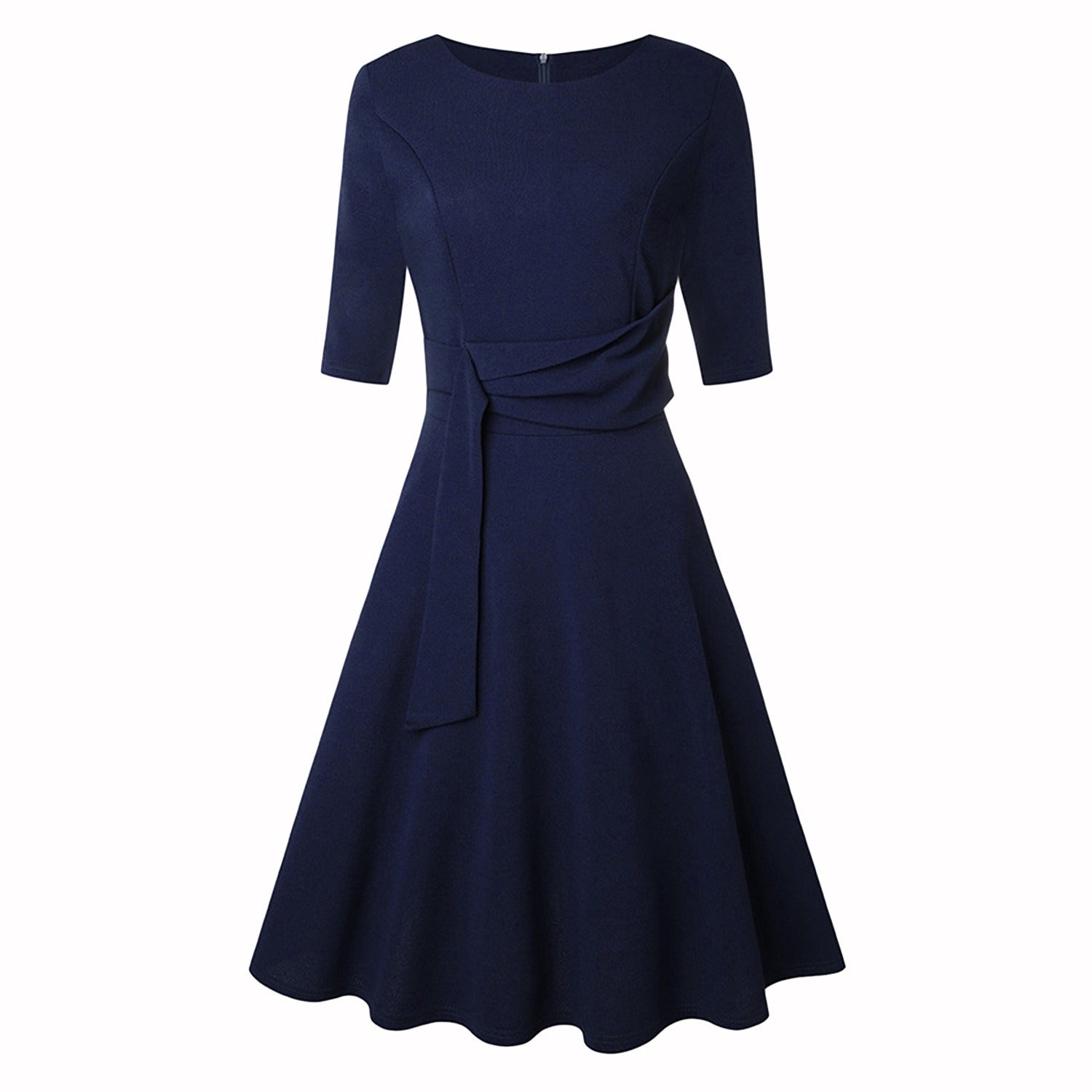 Elegant Midi Dress for Women with Bow Detail Versatile Office and Evening Wear 2