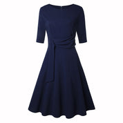 Elegant Midi Dress for Women with Bow Detail Versatile Office and Evening Wear 2