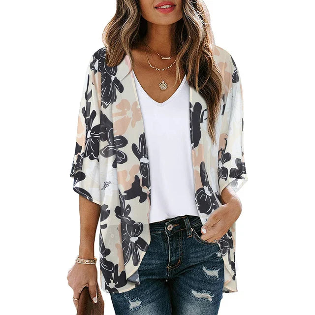 Elegant Printed Kimono Robe for Women - Lightweight Summer Cover-Up, Stylish Design for Casual or Special Occasions 3