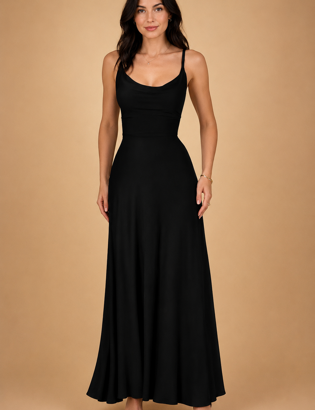 Elegant Sustainable Maxi Dress for Women with V-Neck and High Waist 11