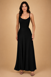 Elegant Sustainable Maxi Dress for Women with V-Neck and High Waist 11