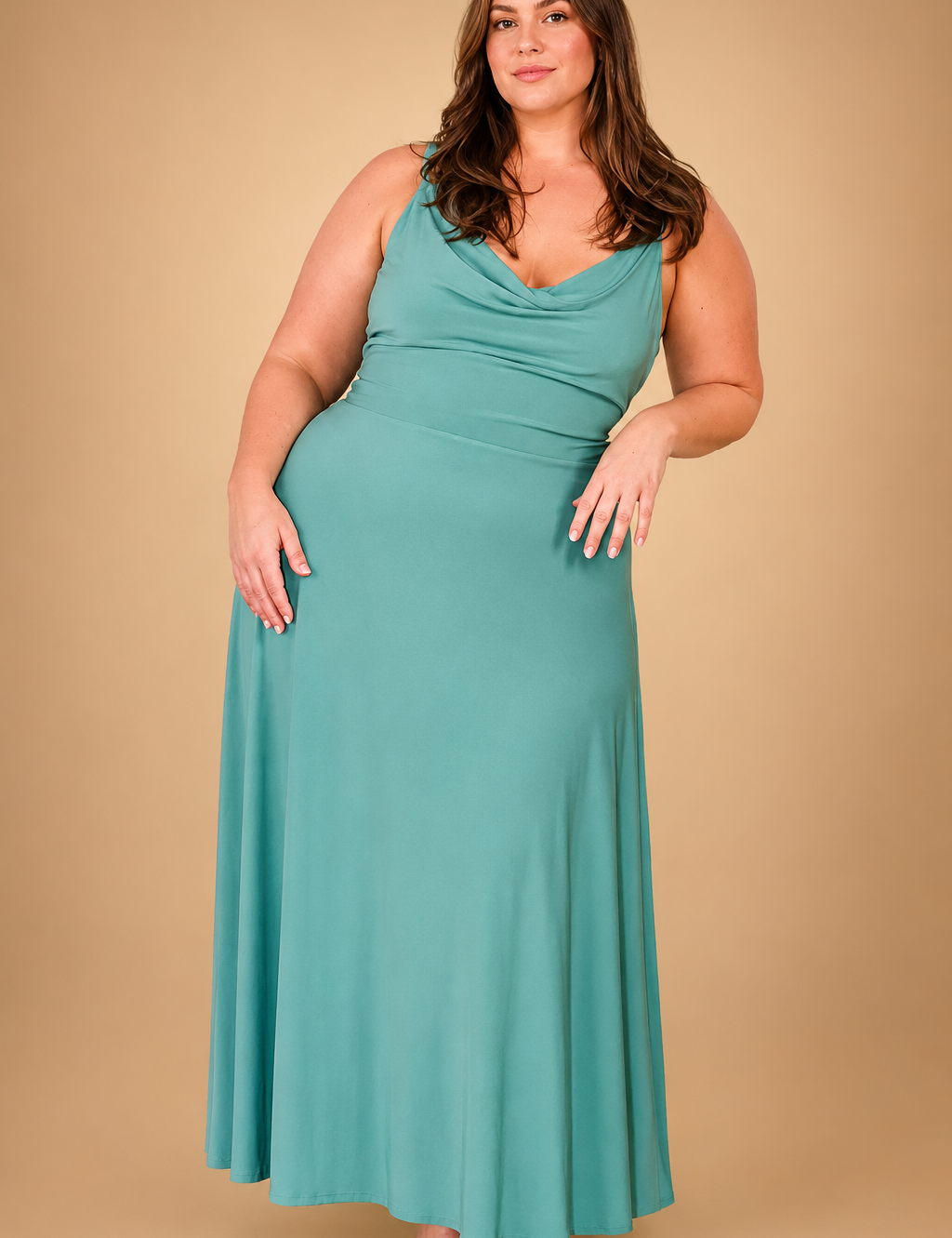 Elegant Sustainable Maxi Dress for Women with V-Neck and High Waist 4