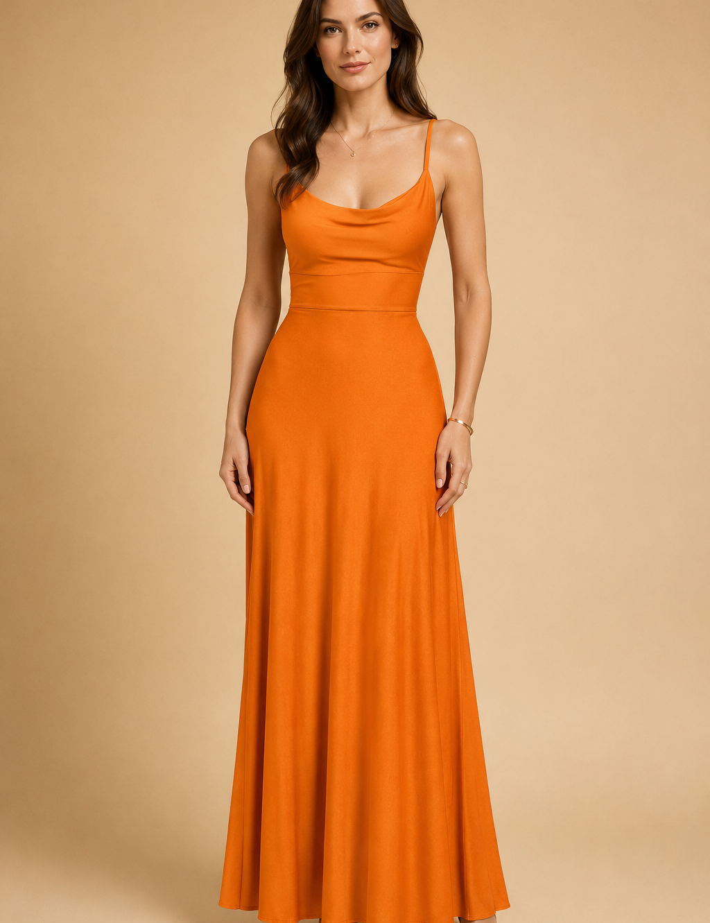 Elegant Sustainable Maxi Dress for Women with V-Neck and High Waist 5