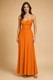 Elegant Sustainable Maxi Dress for Women with V-Neck and High Waist 5