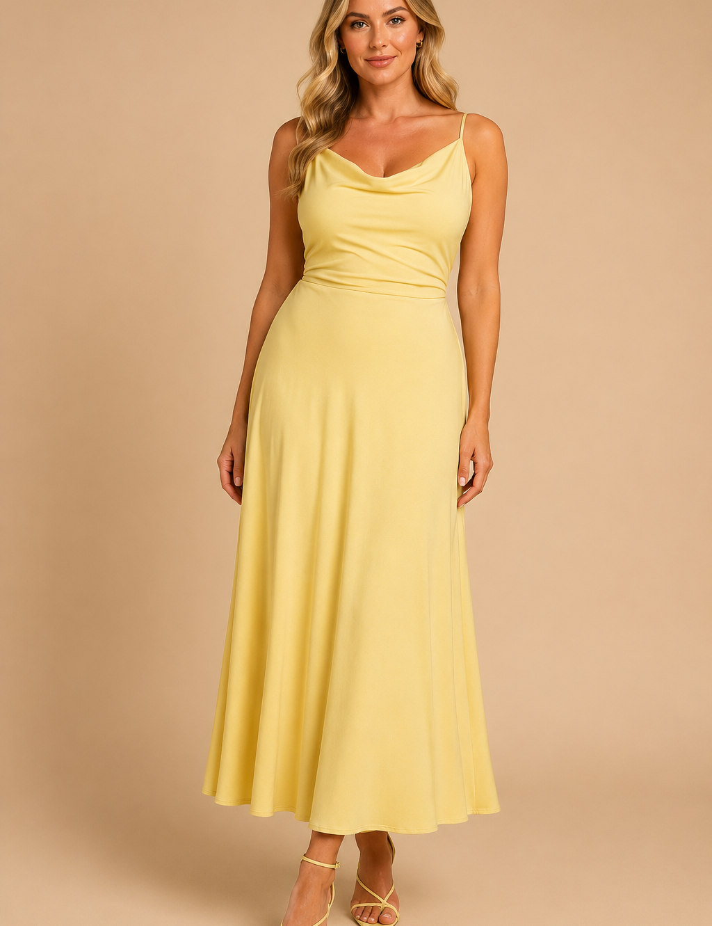 Elegant Sustainable Maxi Dress for Women with V-Neck and High Waist 6