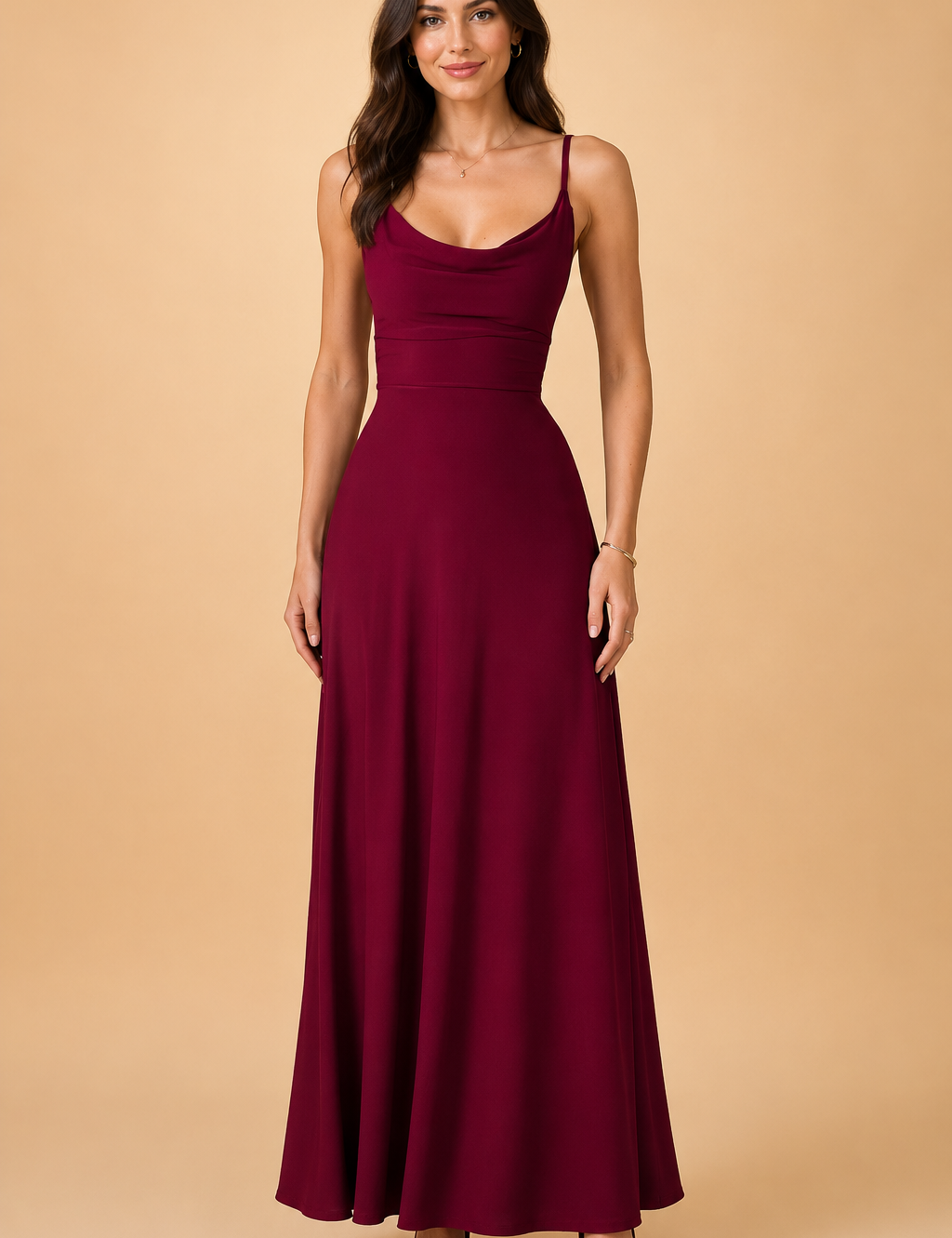 Elegant Sustainable Maxi Dress for Women with V-Neck and High Waist 7