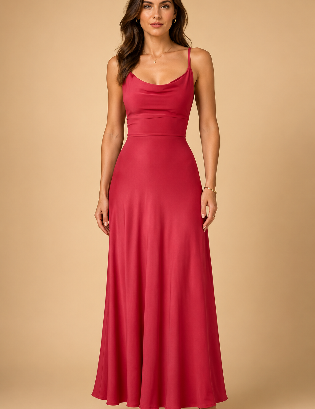 Elegant Sustainable Maxi Dress for Women with V-Neck and High Waist 8