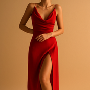 Elegant V-Neck Maxi Dress for Women - Perfect Summer & Formal Dress for Weddings and Special Occasions 2