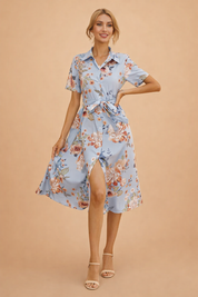 Elegant V-Neck Summer Dress for Women Timeless Casual Style 0