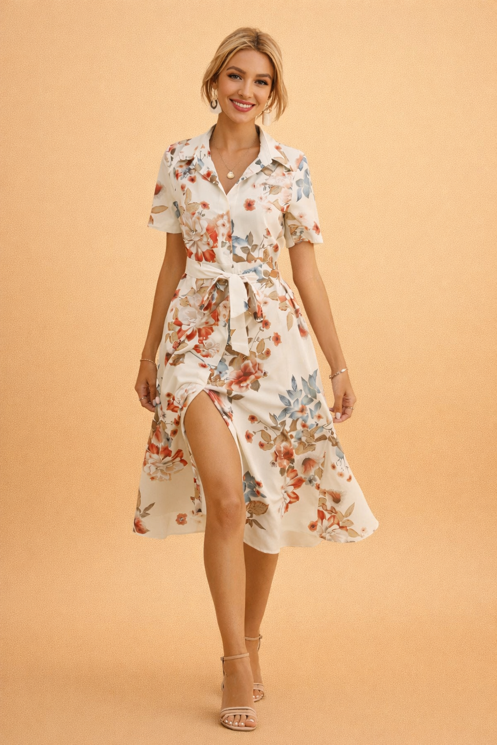 Elegant V-Neck Summer Dress for Women Timeless Casual Style 2