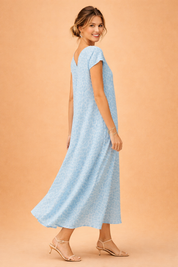 Elegant V-Neck Summer Dress with Short Sleeves for Women Stylish Casual Wear 5