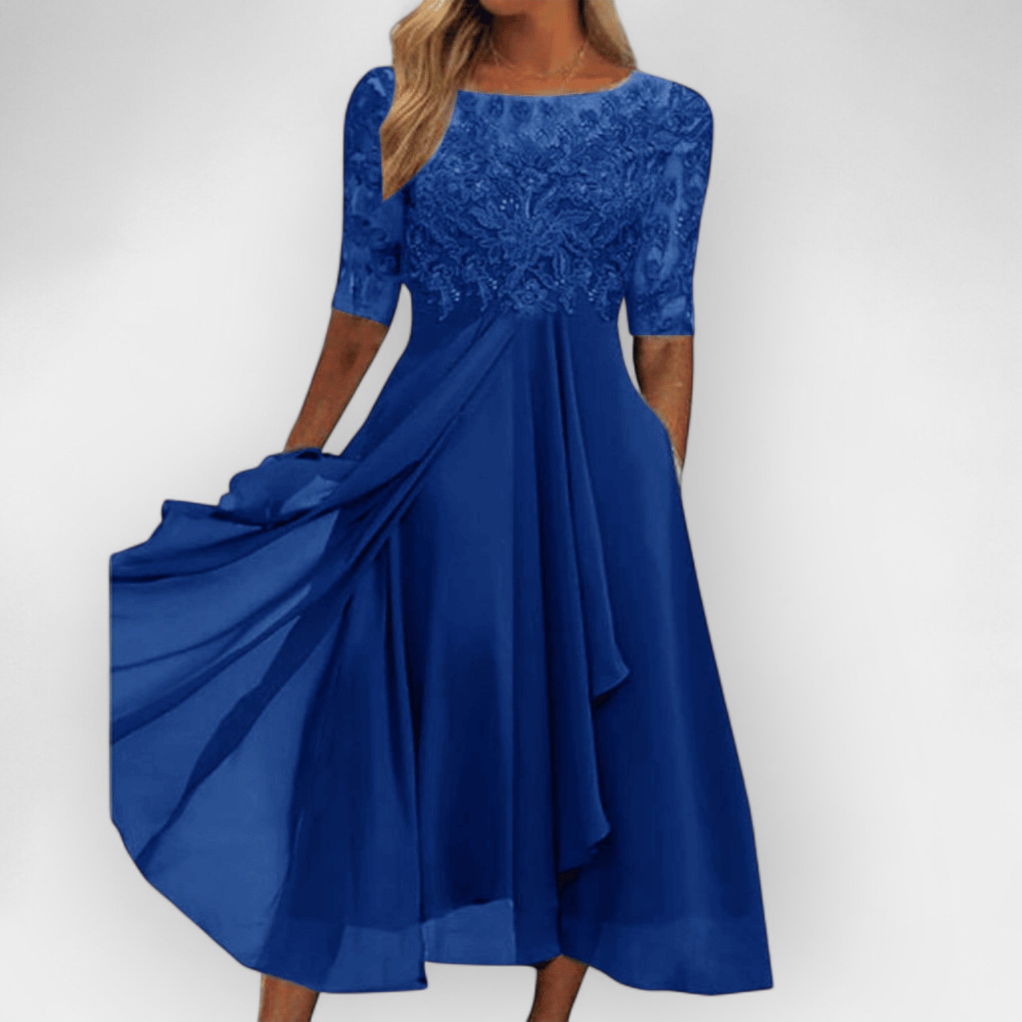 Elegant Women's A-Line Midi Dress for Summer Parties and Wedding Guests 4