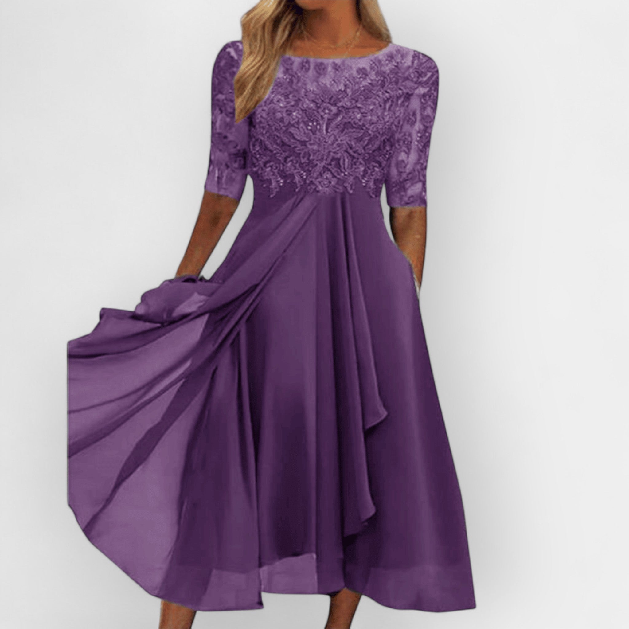 Elegant Women's A-Line Midi Dress for Summer Parties and Wedding Guests 5