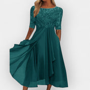 Elegant Women's A-Line Midi Dress for Summer Parties and Wedding Guests 7