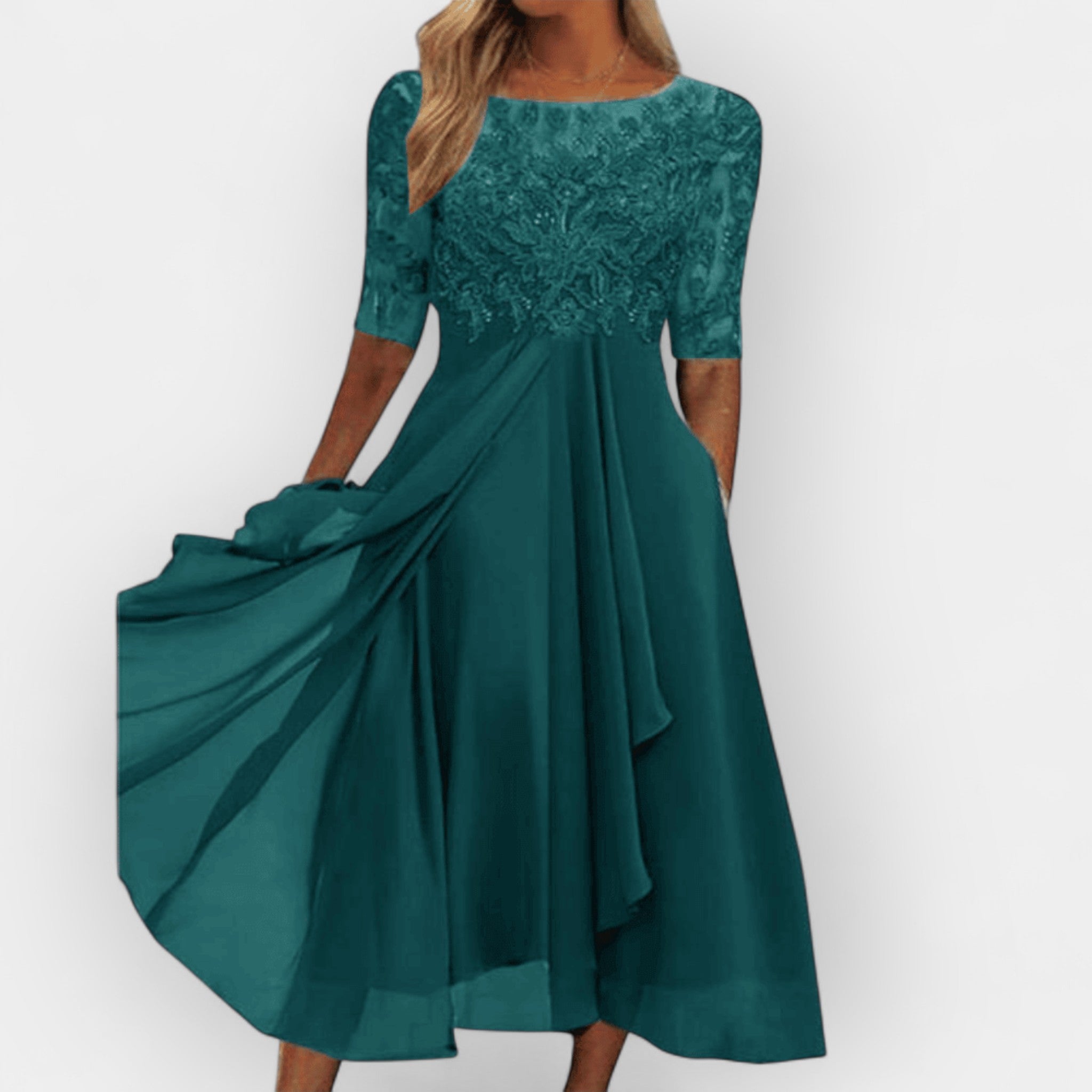 Elegant Women's A-Line Midi Dress for Summer Parties and Wedding Guests 7