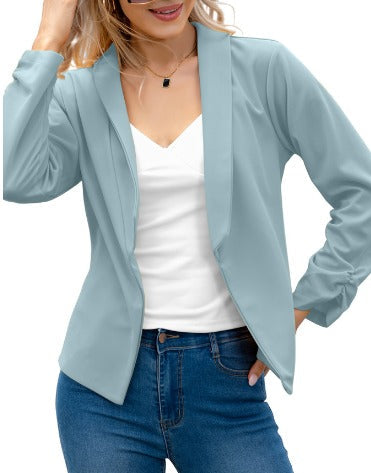 Elegant Women's Blazer - Open Front Stylish White or Black Blazer for Women, Perfect for Office and Casual Wear 0