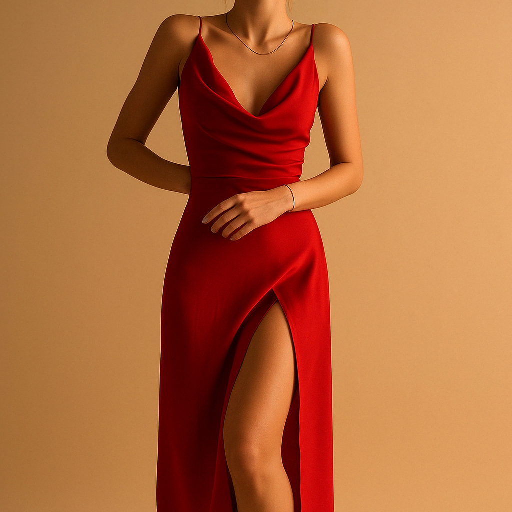 Elegant Women's Maxi Dress with V-Neckline for Summer Weddings and Formal Events 2