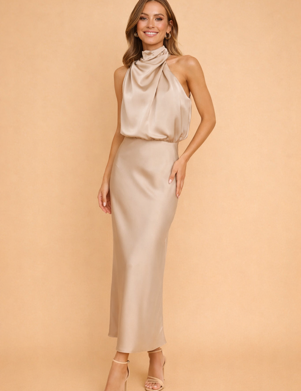 Elegant Women's Midi Dress One-Shoulder Evening Gown for Special Occasions 1