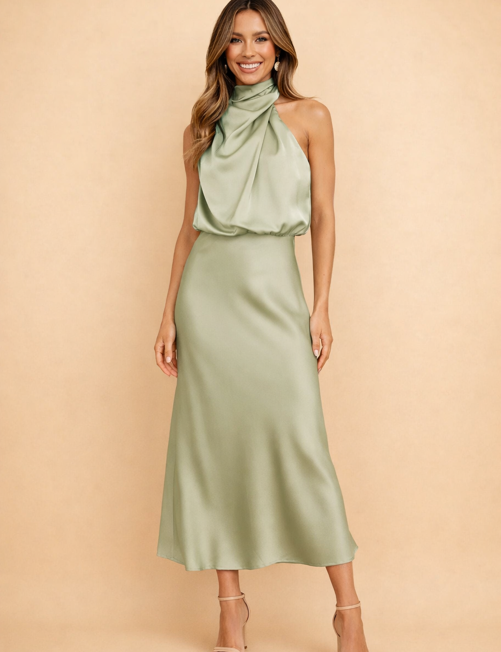 Elegant Women's Midi Dress One-Shoulder Evening Gown for Special Occasions 2