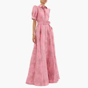 Elegant Women's Summer Dress with Floral Pattern and Puff Sleeves for Special Occasions 1