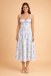 Elegant Women’s Waist-Defined Dress with Sweetheart Neckline and Side Slit 3