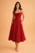 Elegant Women’s Waist-Defined Dress with Sweetheart Neckline and Side Slit 5