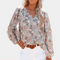 Long Sleeve Women's Blouse - Elegant Floral Print Casual Office Top 5