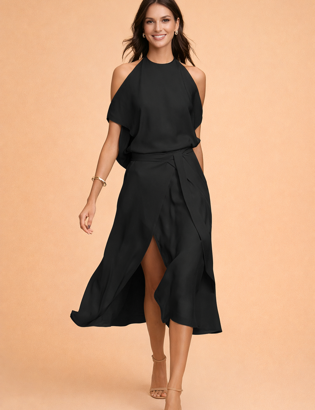 Off-the-Shoulder Midi Dress for Women Casual Elegant Summer Dress 1
