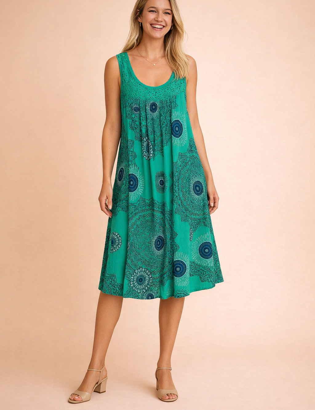 Sleeveless Summer Dress for Women Plus Size Stylish Patterned Sundress 5