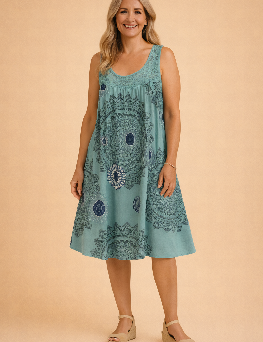 Sleeveless Summer Dress for Women Plus Size Stylish Patterned Sundress 6