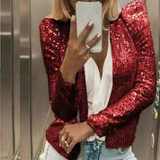 Sparkling Women's Blazer Tailored Short Fit Evening Jacket for Elegant Occasions 3
