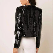 Sparkling Women's Blazer Tailored Short Fit Evening Jacket for Elegant Occasions 4