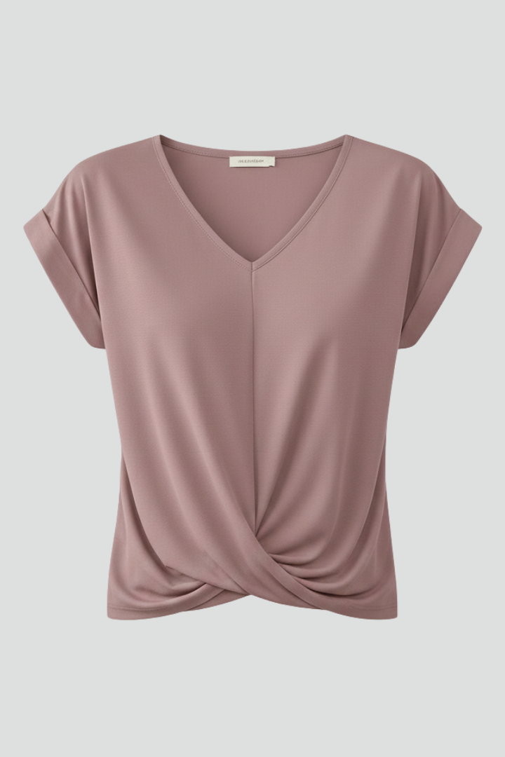 V Neckline Short Sleeve Women’s Blouse for Casual Elegance 1