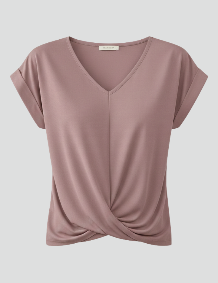 V Neckline Short Sleeve Women’s Blouse for Casual Elegance 1