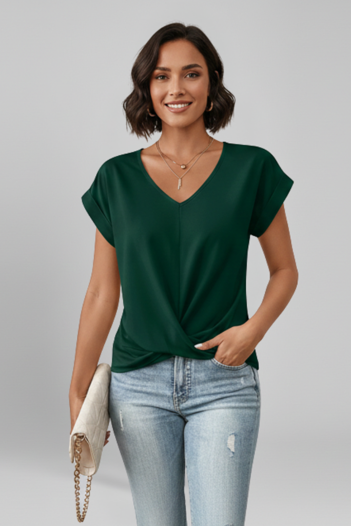 V Neckline Short Sleeve Women’s Blouse for Casual Elegance 10